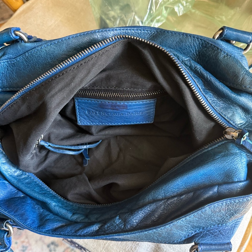 BALENCIAGA 2004 Dark Turquoise Purse (Moto City), Rare Color/HTF - Picture 11 of 16